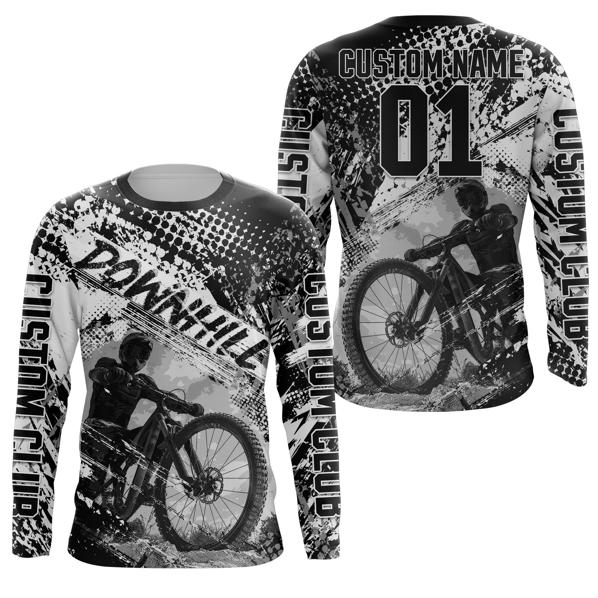 Black downhill racing jersey UPF30+ Mountain Bike shirt custom Adult Kid cycling gear MTB racewear| SLC137