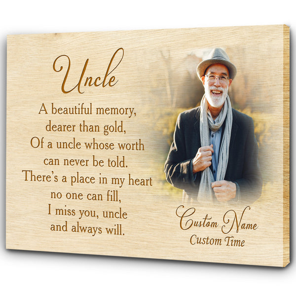 Personalized Memorial Gift for Loss of Uncle Deepest Sympathy Canvas for Loss of Loved One VTQ77