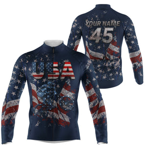 Custom Mens American cycling jersey Anti-UV USA team MTB BMX racing shirt Bicycling cycle gear| SLC68