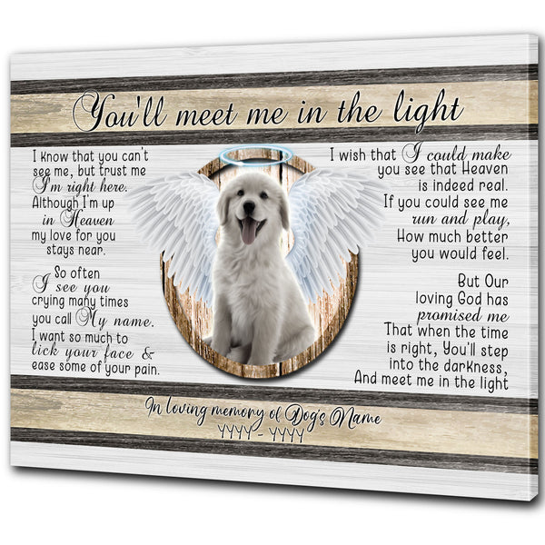 Personalized Dog Memorial Canvas| Dog Angel Wing Dog Remembrance Gift, Dog Memorial Gift, In Loving Memory of Dog, Sympathy Gift for Loss of Dog, Dog Owner, Pet Owner| JCD791