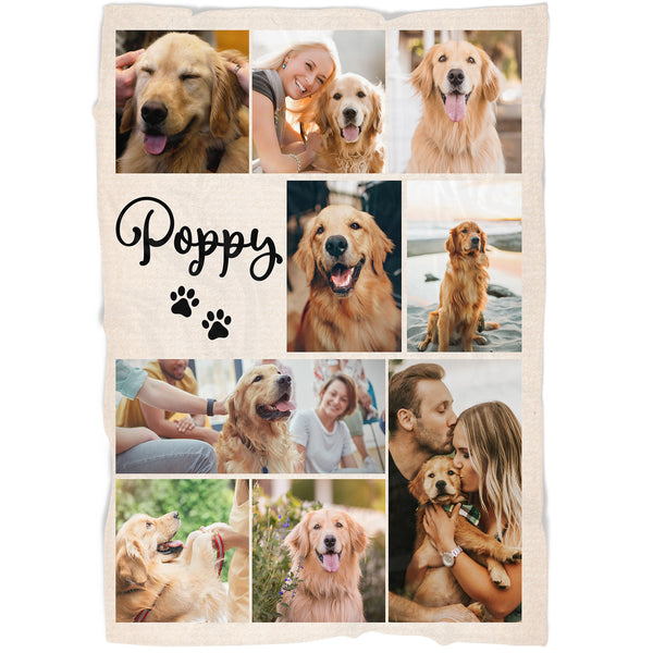 Personalized Dog Memorial Blanket| Custom Dog Photo Collage Fleece Blanket, Dog Remembrance Gift, Sympathy Gift for Dog Owner, Loss of Dog, Pet Memorial Gift| JBD342