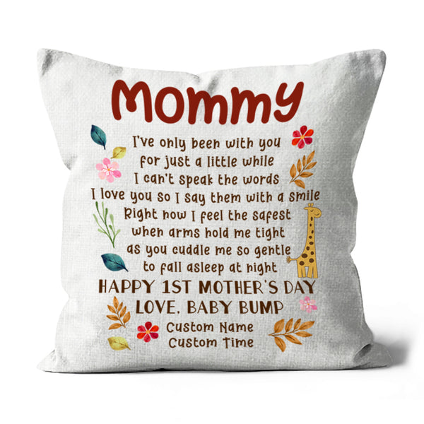 Custom Pillow Happy First Mother's Day| New Mom, Mom To Be Gift, Expecting Mother| JPL19