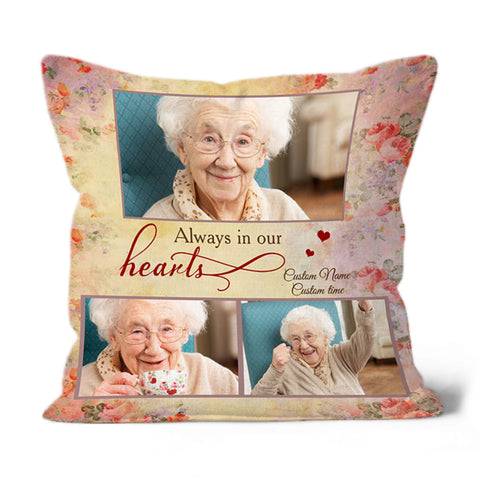 Personalized Memorial Pillow - Forever in Our Hearts Remembrance in Heaven All-over Print Suede Case| NPL66