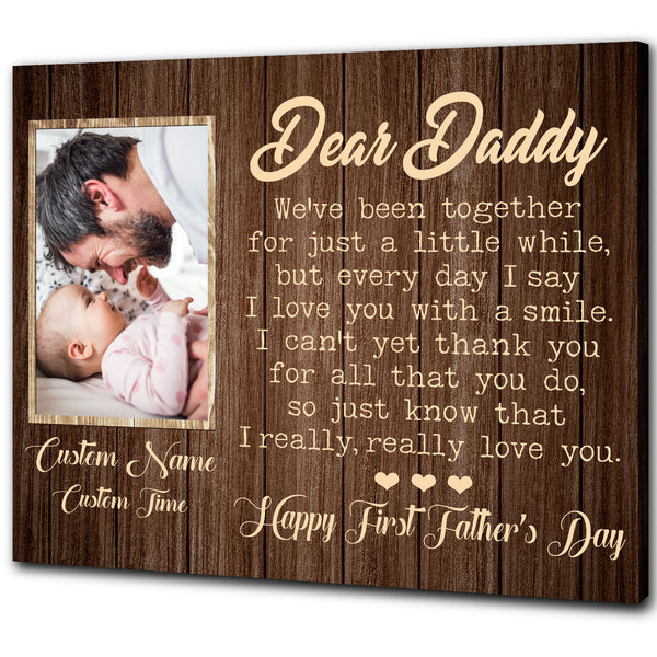 First Father's Day Canvas for New Dad| Custom Gift from Baby for Father, Expecting Dad, 1st Time Dad| JC867