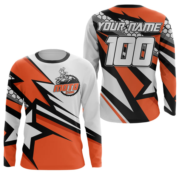 Custom orange motocross jersey UV protect kid&adult dirt bike MX racing off-road motorcycle shirt| NMS884