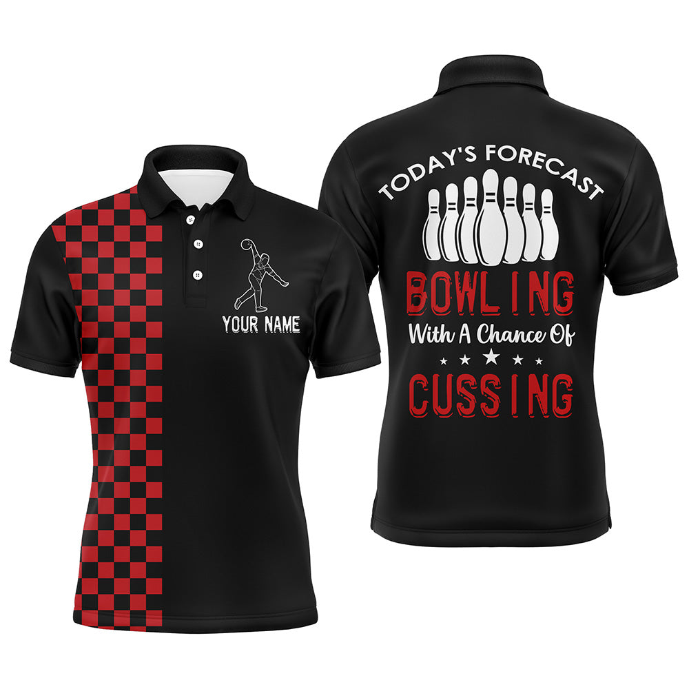 Bowling Polo Shirt for Men, Funny Custom Bowlers Jersey Short Sleeve Today's Forecast NBP101