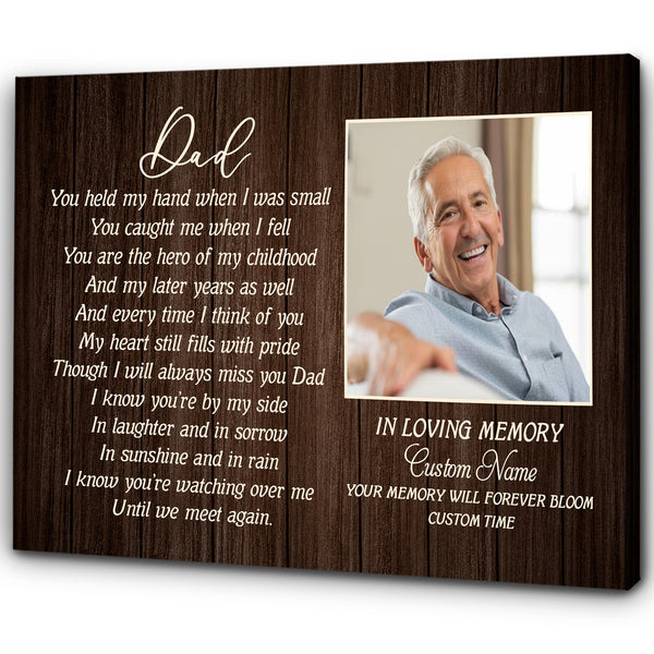 Personalized Canvas Father Memorial Gift| Dad Always Miss You| Dad Remembrance, Father Remembrance| Sympathy Gift for Loss of Father, Loss of Dad| JC909