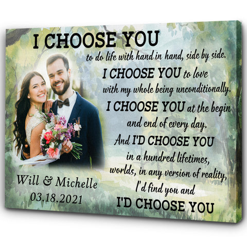 Personalized Couple Canvas| I Choose You|  Camping Wall Art| Couple Anniversary  Canvas for Her| Wedding Gifts| Valentine’s  Day Gifts for Him| Gifts for Husband CP193 Myhifu