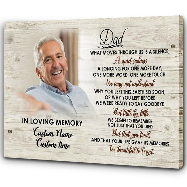 Dad Remembrance Personalized Canvas, Missing Dad Father's Day in Heaven, Sympathy Gift Loss of Father| N2596