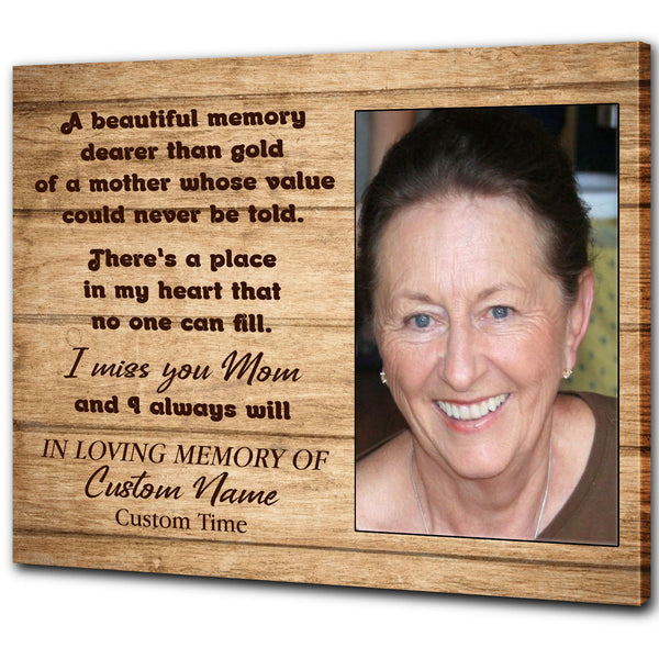 Mother Memorial Picture Canvas| I Miss You Mom - Custom Loss of Mother Sympathy Gift, Mom Remembrance| JC848