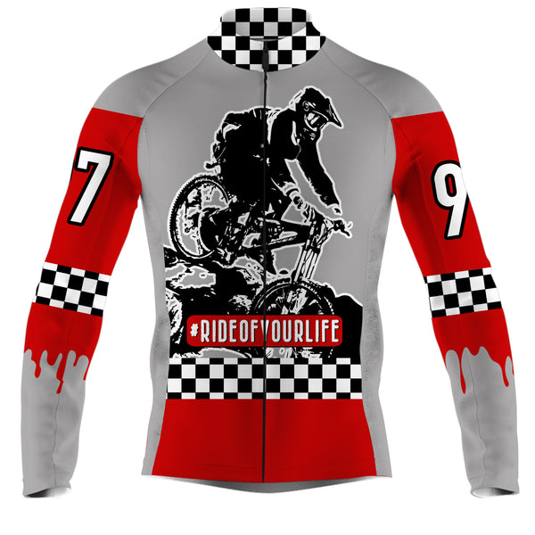 Ride Of Your Life custom mens Cycling jersey checkered flag shirt off-road racing gear| SLC19