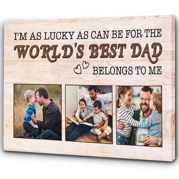 Personalized Dad Photo Collage Canvas| Father's Day Gift for Dad, Father, Husband, Dad Birthday Gift| JC893