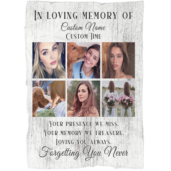 Personalized Memorial Blanket for Loss of Loved one, In loving Memory Sympathy Blanket for Loss of Daughter Sister - VTQ127