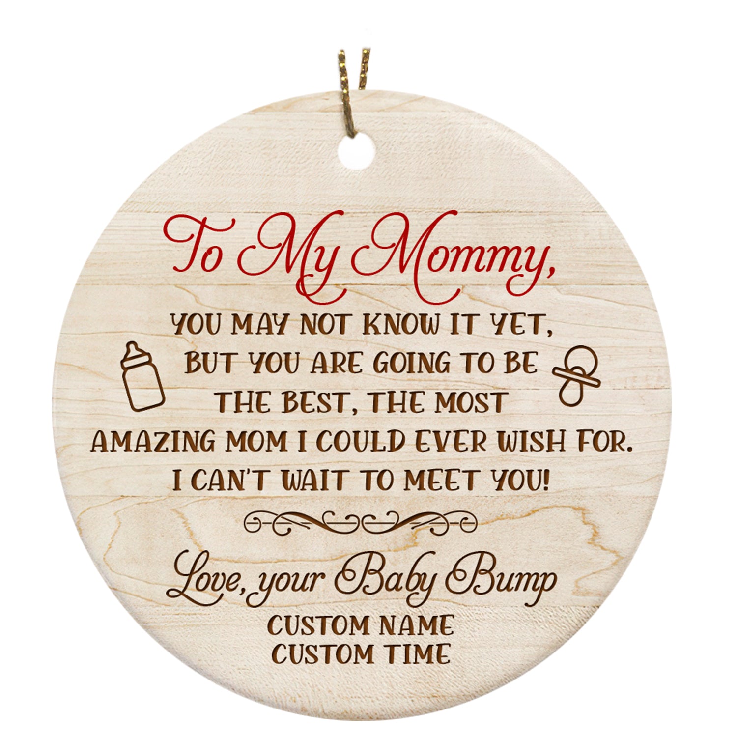 New Mom Ornament| To My Mommy - First Mothers Day Mom To Be Gift for Expecting Mother from Baby Bump| JOR117