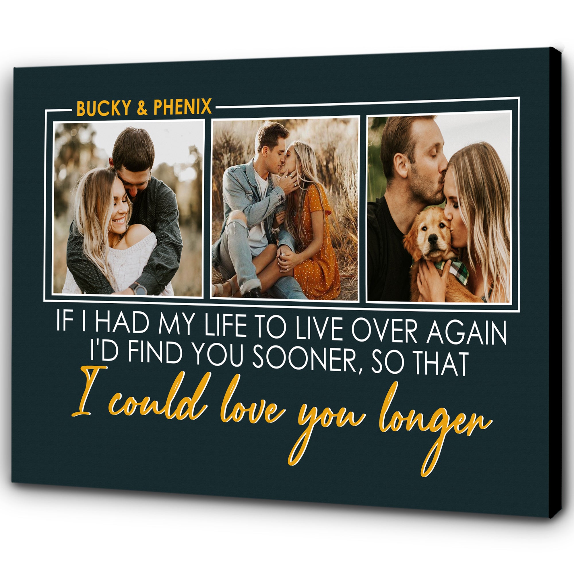 Personalized Canvas for Couple| I Wish I Met  You Sooner So I Could Love You Longer| Photo  Canvas for Her| Couple Gifts Home Decor Wall  Art on Anniversary, Birthday, Christmas CP168 Myfihu