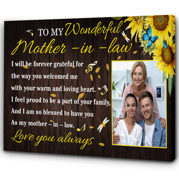 Customized Mother in Law Canvas| Mother in Law Gift, Gifts for Mother in Law, Mother in Law Gift, Best Gifts for Mother in Law, Happy Mother’s Day| AP585