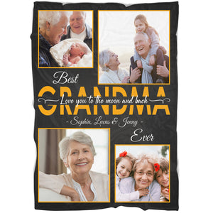 Best Grandma Ever Personalized Blanket Custom Fleece/Sherpa Throw Mother's Day Gift for Grandma N2493