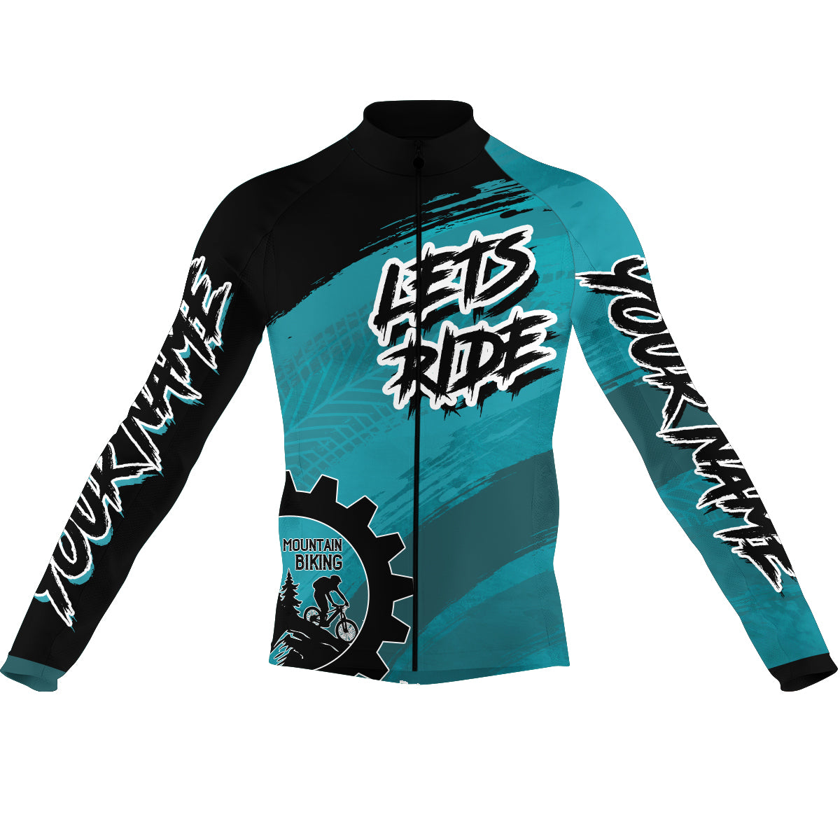 Lets ride Custom Men Cycling Jersey racing blue grunge shirt mountain biking gear Cycling gift idea| SLC02