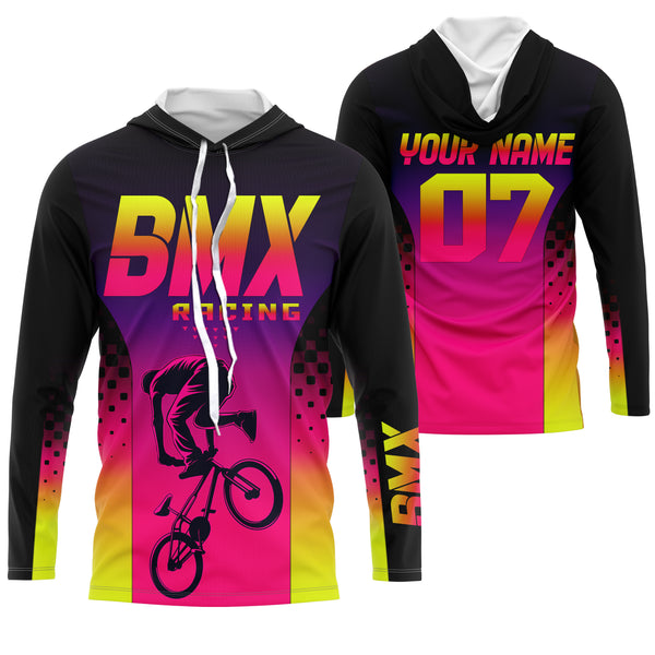 BMX racing jersey Custom gradient shirts UPF30+ freestyle off-road Cycling adult&kid racewear| SLC43