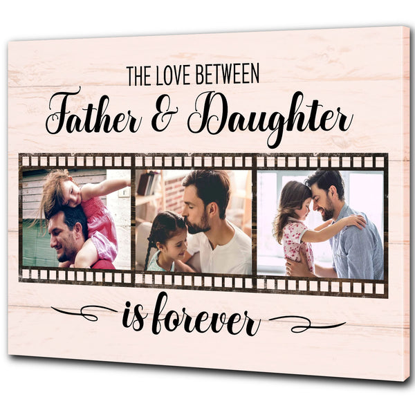 Father & Daughter Personalized Canvas Custom Photo Collage Father's Day Gift for Birthday Christmas N2560