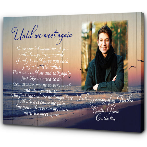 Loss of Brother Gift Memorial Personalized Picture Canvas| Sunset Sympathy Gift | Brother Remembrance| Memorial Gift| Bereavement Condolence Keepsake Grieving Gift| T806