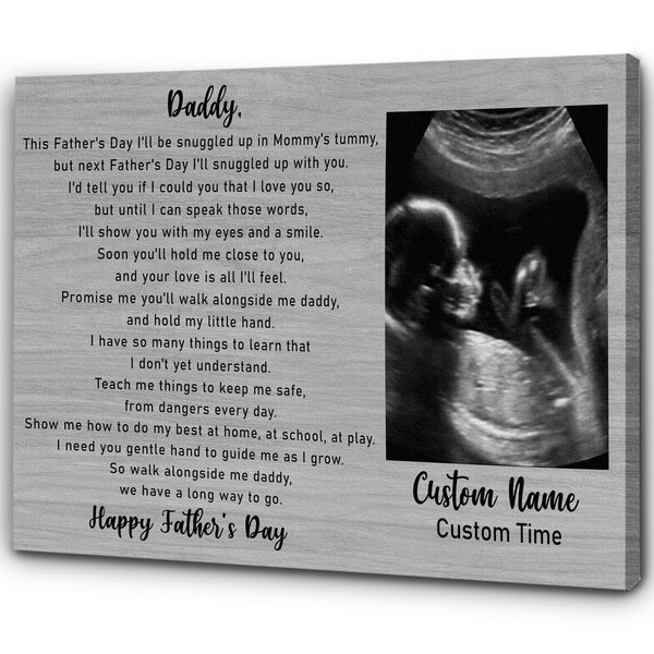 Personalized Canvas for New Dad| Happy First Father's Day Gift for Husband, Expecting Dad, Dad To Be| JC865