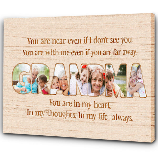 Personalized Memorial Gifts for Loss of Loved One Personalized Canvas for Grandpa Grandma Custom Photo VTQ03