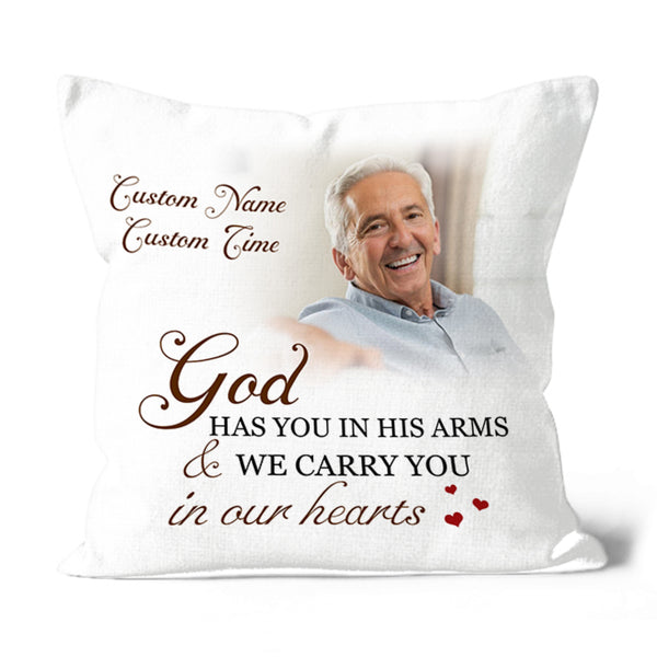 Personalized Memorial Gift for Loss of Loved One| Carry You In Heart Throw Pillow Sympathy Gift| JPL93