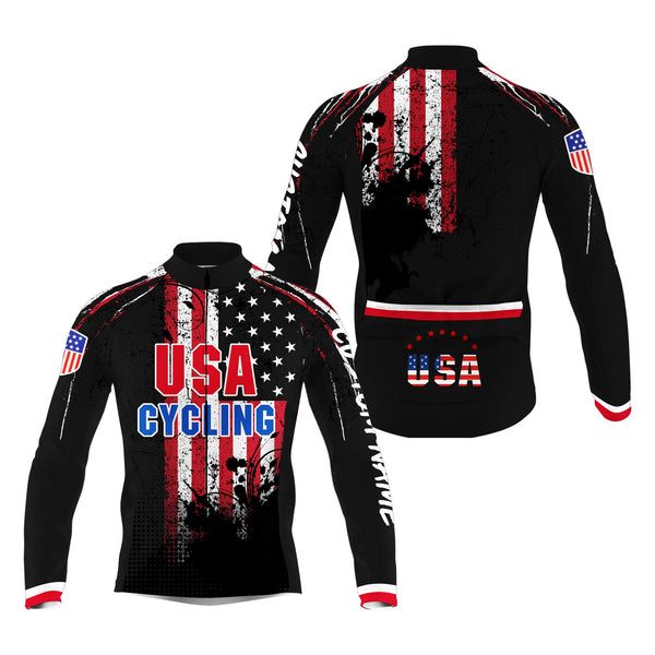 American flag bike jersey with 3 pockets UPF50+ Men & Women cycling jersey MTB BMX cycle gear| SLC159