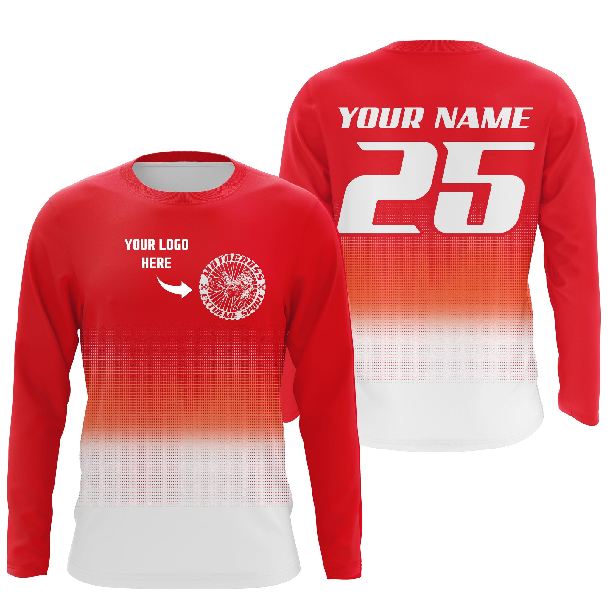 Custom logo motorcycle racing jersey UPF30+ adult kid orange motocross off-Road dirtbike riders NMS1018