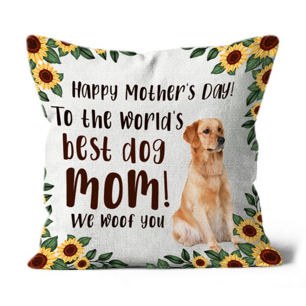 Custom Best Dog Mom Pillow, Dog Photo Pillow, Dog Lovers Gift, Dog Mama Gift| JPL02