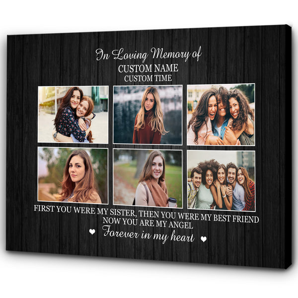 Personalized Memorial Gifts for Loss of Sister Remembrance Sympathy Canvas for loss of loved one VTQ67