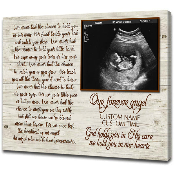 Personalized Memorial Canvas| Our Forever Angel| Sympathy Gift for Loss of Baby Loss Child Infant Loss Miscarriage JC253 Myfihu