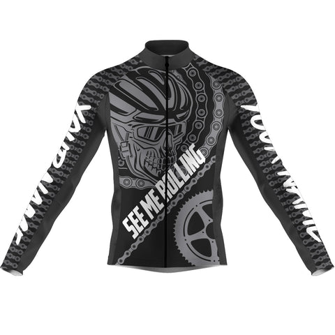 See me rolling Personalized Mens Cycling jersey black skull sport clothes Custom cool gift ideas| SLC08