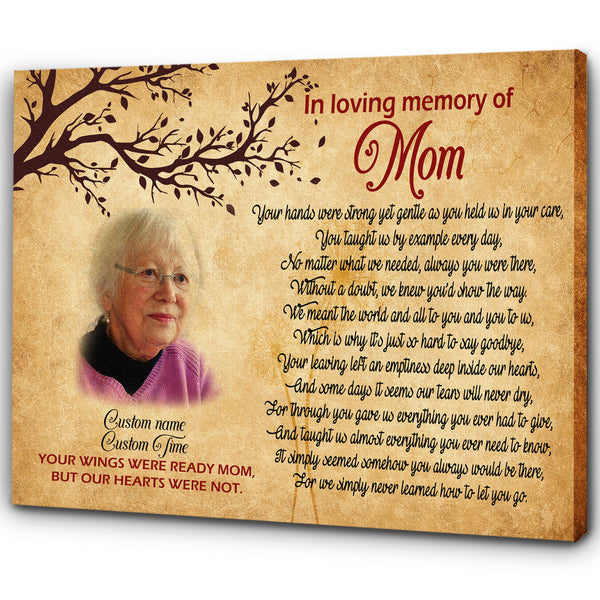 Personalized Memorial Canvas| In Loving Memory Of Mom| Sympathy Gift for Loss of Mother| Gift for Mom in Heaven JC255 Myfihu