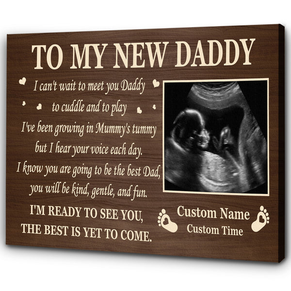 Personalized Canvas To My New Dad| Father's Day Gift, 1st Time Father, Dad To Be, Expecting Dad| JC869