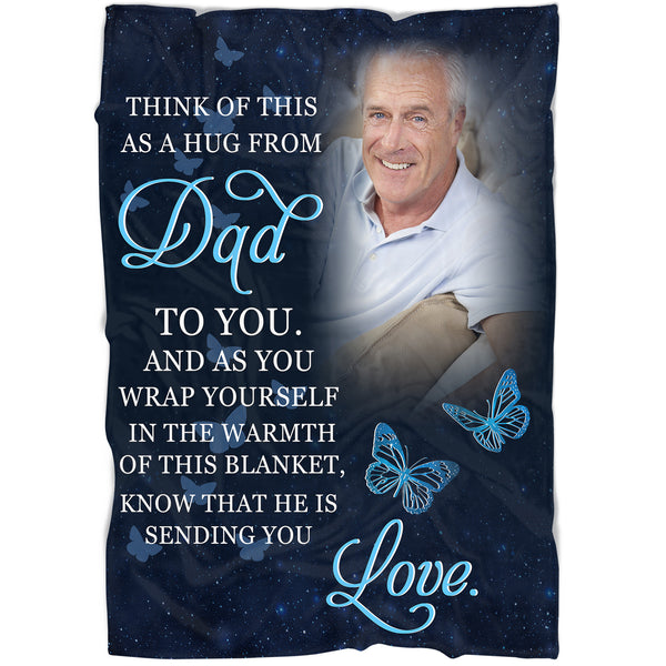 Memorial Blanket for Loss of Dad - Personalized Memorial Gift for Loss of Dad, Loss Father Gift Sympathy Blanket for Loss of Dad In Loving Memory of Dad in Heaven - JB280