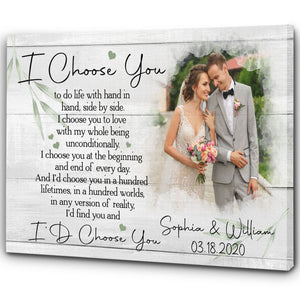 Customized Canvas for Couple| I Choose You| Personalized  Gifts for Him for Her| Best Anniversary Wall  Art for Him| Gifts for Lover| Wedding Gifts  on Valentine’s Day, Christmas, Birthday CP203 Myhifu