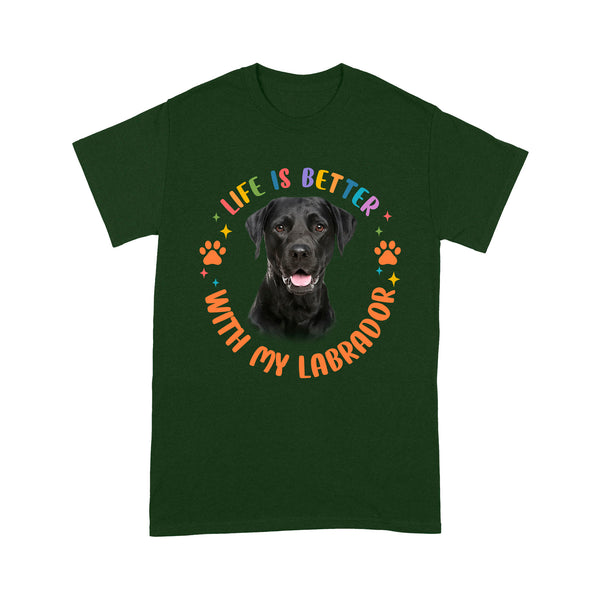 Custom Labrador Retriever Dog Face Shirt Labrador Owner Shirt| Life Better With My Labrador JTSD366