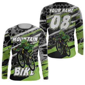 Green MTB jersey UPF30+ mountain bike jersey kids bike shirt mens downhill clothes cycling gear| SLC256