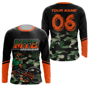 Camo MTB jersey Kids adult UPF30+ mountain bike shirt cycling jersey boys girls downhill clothes| SLC252