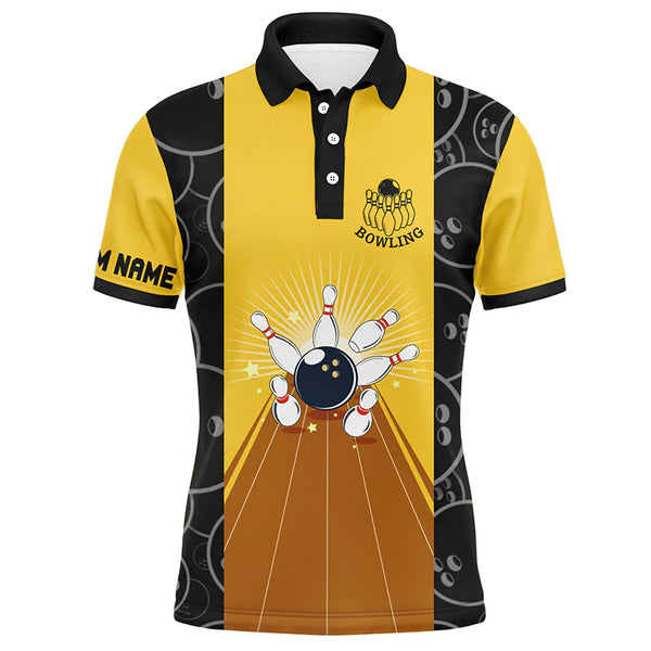 Personalized Men Bowling Polo Shirt, May The Lane Be with You Short Sleeves Bowlers Jersey NBP37