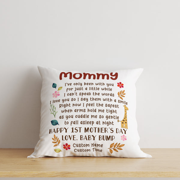 Custom Pillow Happy First Mother's Day| New Mom, Mom To Be Gift, Expecting Mother| JPL19