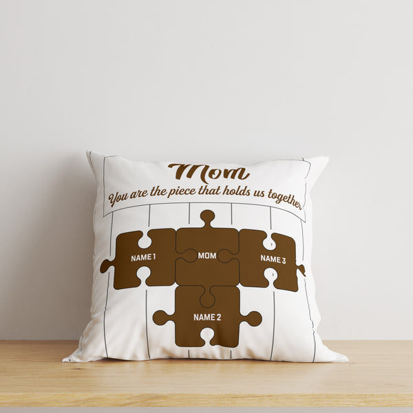 Mom Puzzle Pillow| Custom Gift for Mother, Mom for Mother's Day Birthday Christmas| JPL12