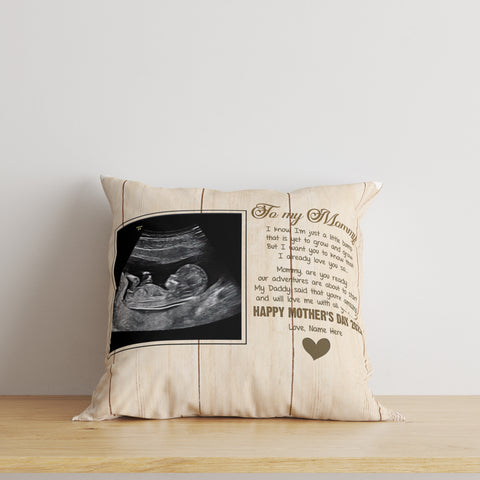 New Mom Pillow, Custom Sonogram, Gift for Mom To Be, First Time Mother, Mother's Day Pillow| JPL27