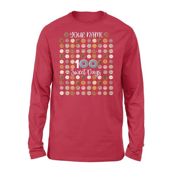 Custom shirt 100th day of school shirt, Happy 100th Day, 100 sweet days D02 NQS1266 - Standard Long Sleeve