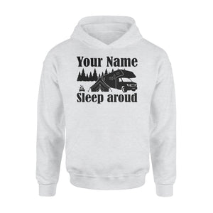 Sleep Around Funny Camping Lover custom name Hoodie happy camper - FSD1651D06