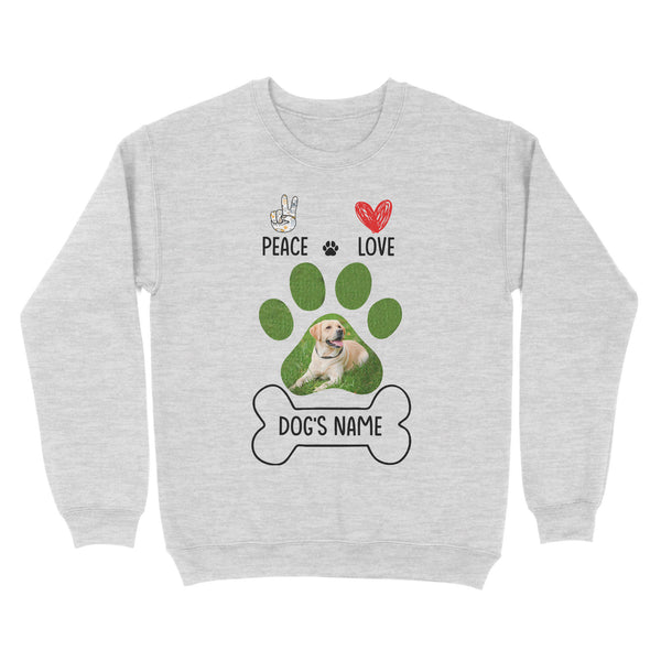 Peace love dog custom dog mom shirt, gift for dog lovers, happy mother's day dog mom D06 NQS1658 - Standard Crew Neck Sweatshirt