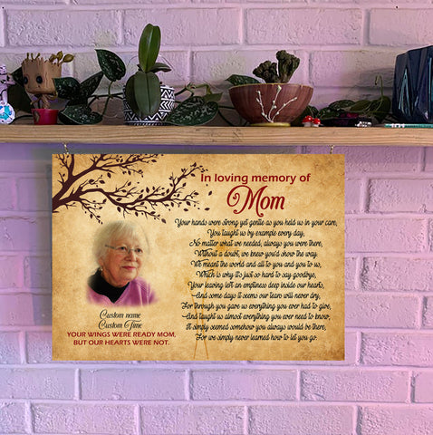 Personalized Memorial Canvas| In Loving Memory Of Mom| Sympathy Gift for Loss of Mother| Gift for Mom in Heaven JC255 Myfihu