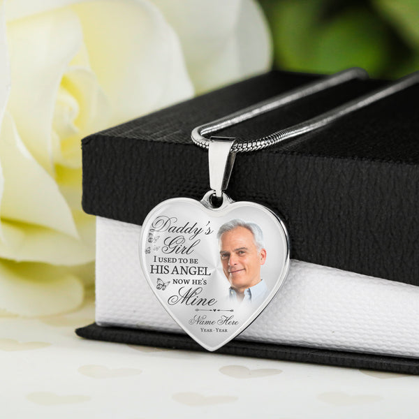 Daddy's girl remembrance necklace| Custom memorial necklace for loss of Father| Sympathy gifts NNT04